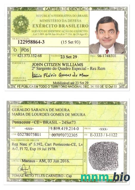 Szablon karty identyfikacyjnej BRAZYLII w PSD